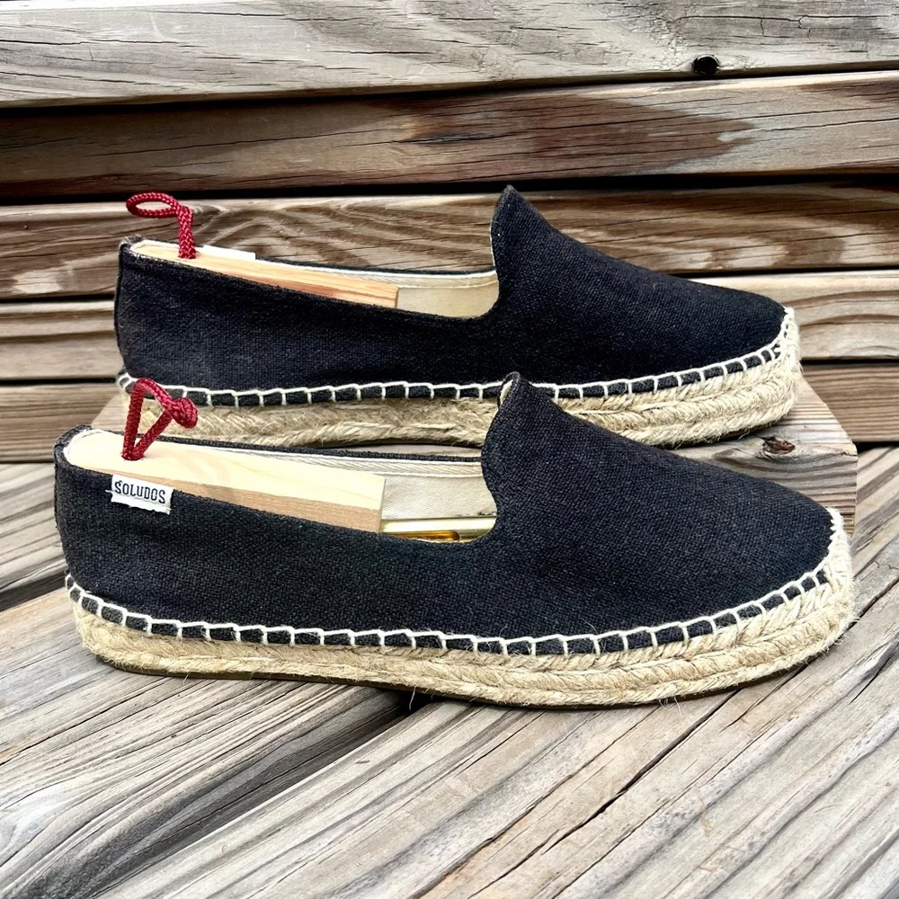 - Soludos 8.5 Black Smoking Espadrille! EUC!